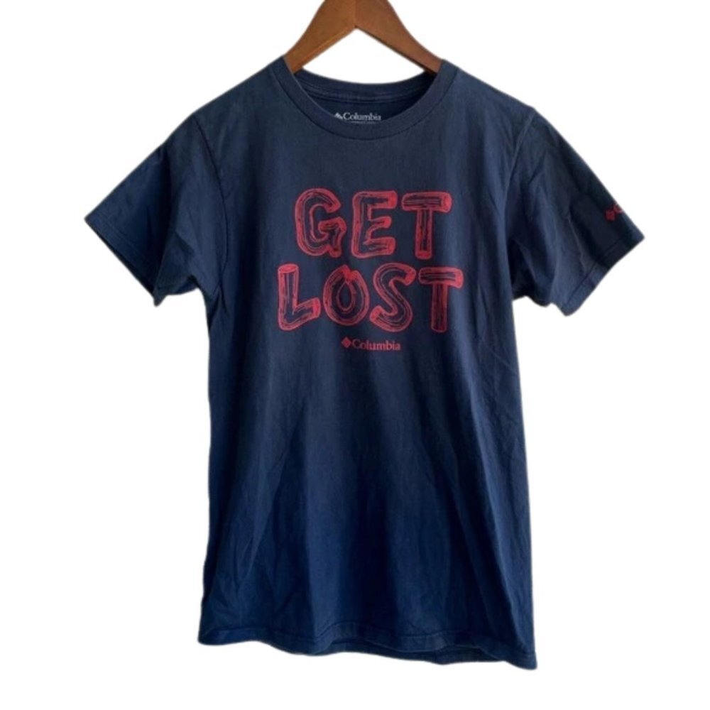 COLUMBIA Get Lost Graphic Tee Navy/Red Men’s Small